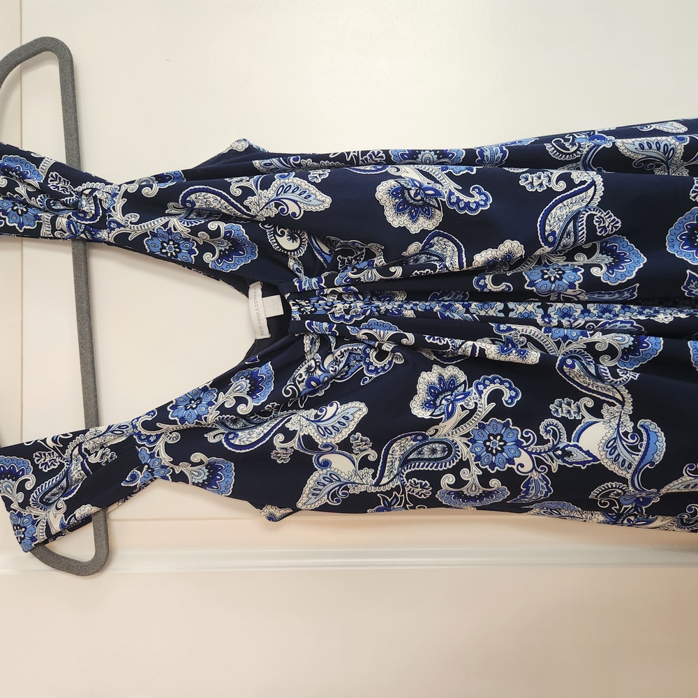 Blue and White Paisley Dress - Picture 3 of 4